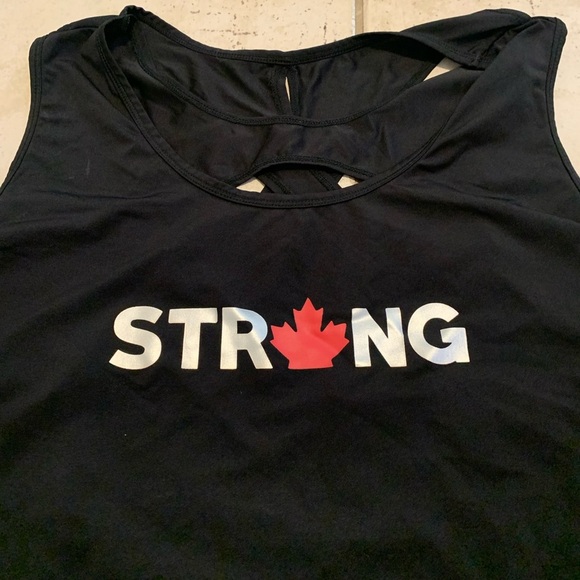 EH! STRONG Black Workout Tank Top with Criss-Cross Back | 3X Plus Size - Picture 3 of 7